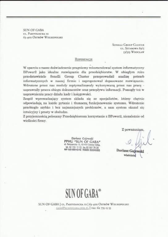 Sun of Gaba Referncja